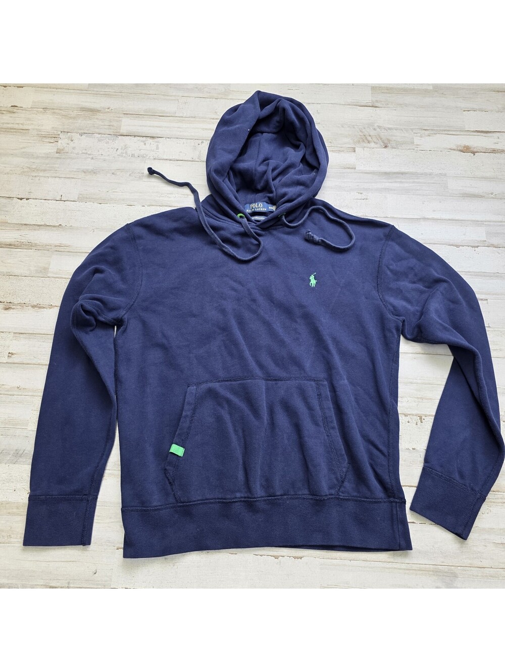 POLO RALPH LAUREN Performance Hoodie Sweatshirt Mens M Navy Blue Green Pony
